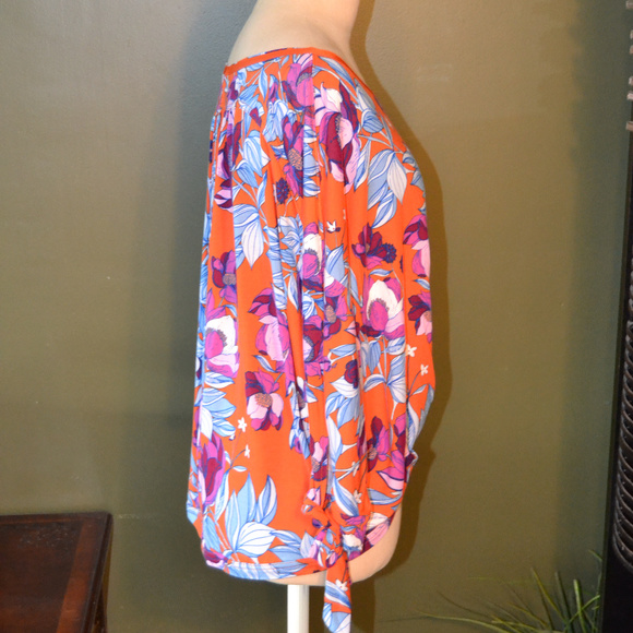 Free People XS/S Chic Orange/Floral Top - Picture 3 of 7